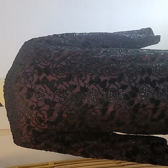 PATRA dress jacket purple black rose pattern velvety - Picture 7 of 14